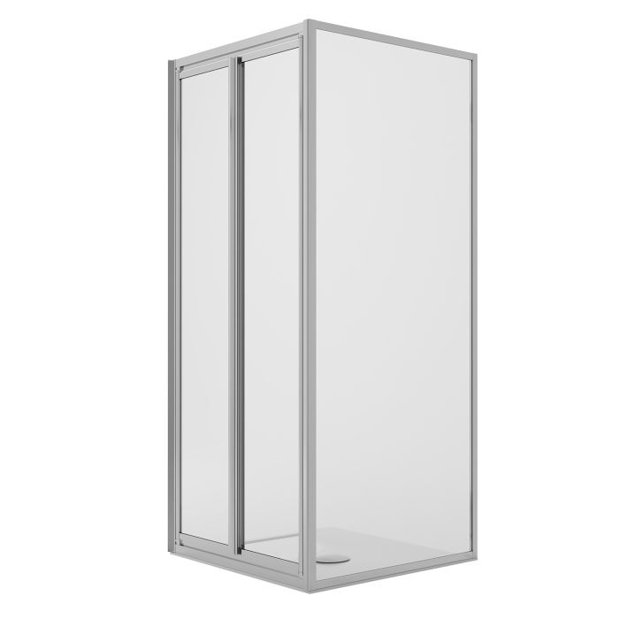 Box Doccia Angolare 70x75CM H198 Cristallo Trasparente Fisso+Saloon 2 Ante Battente 70 mod. West