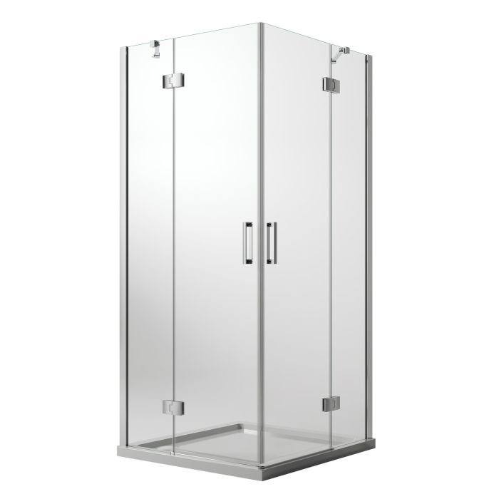 Box Doccia 90x100 CM H190 Trasparente con Easyclean mod. Flip Anta + Anta Ap. Battente