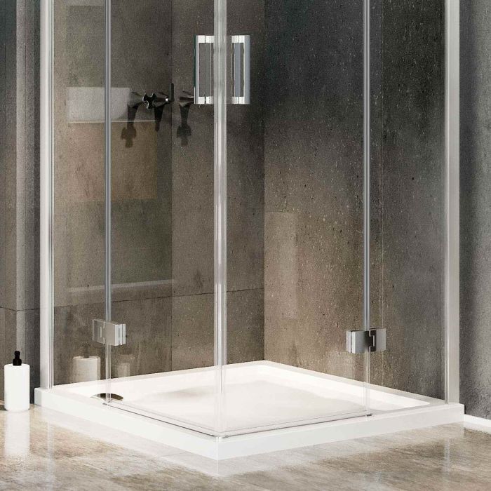 Box Doccia 90x100 CM H190 Trasparente con Easyclean mod. Flip Anta + Anta Ap. Battente