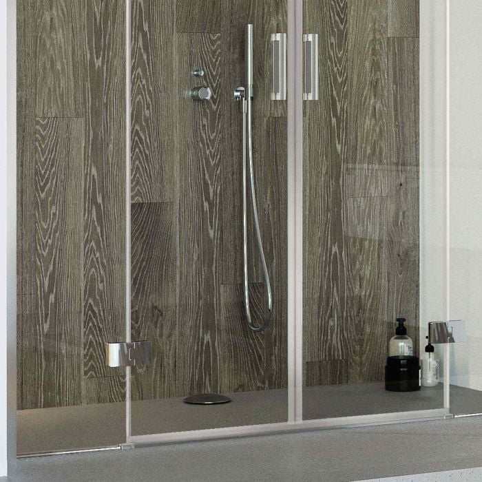 Porta Doccia 160CM H190 Vetro Trasparente con Easy-Clean mod. Flip Anta + Anta