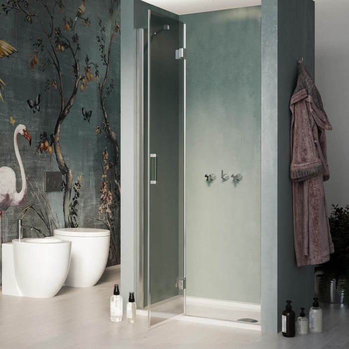 Porta Doccia 70CM H190 Vetro Trasparente con Easy-Clean mod. Flip Anta + Profilo