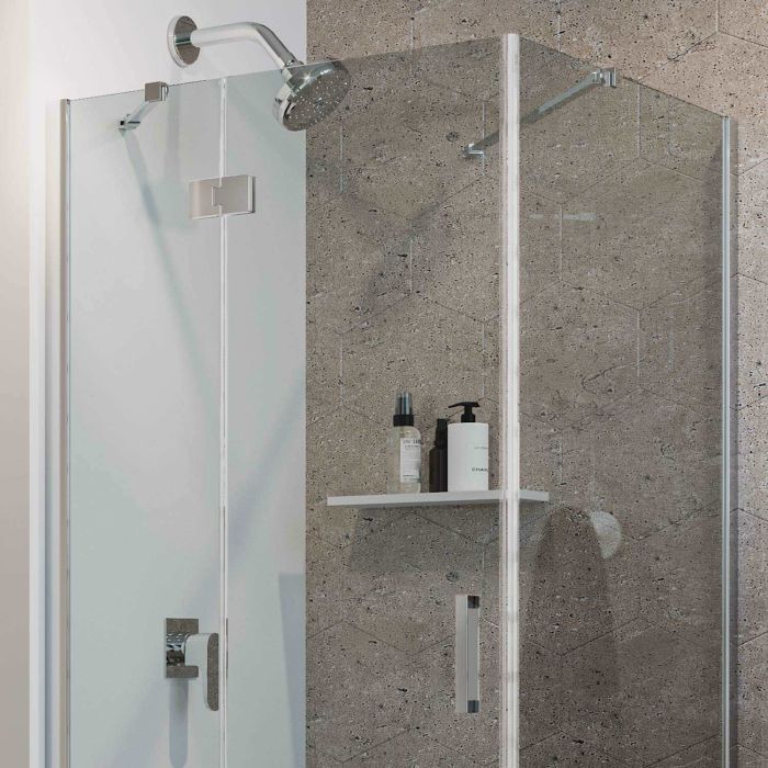 Box Doccia 90x40 CM H190 Trasparente con Easyclean mod. Flip Anta + Fisso
