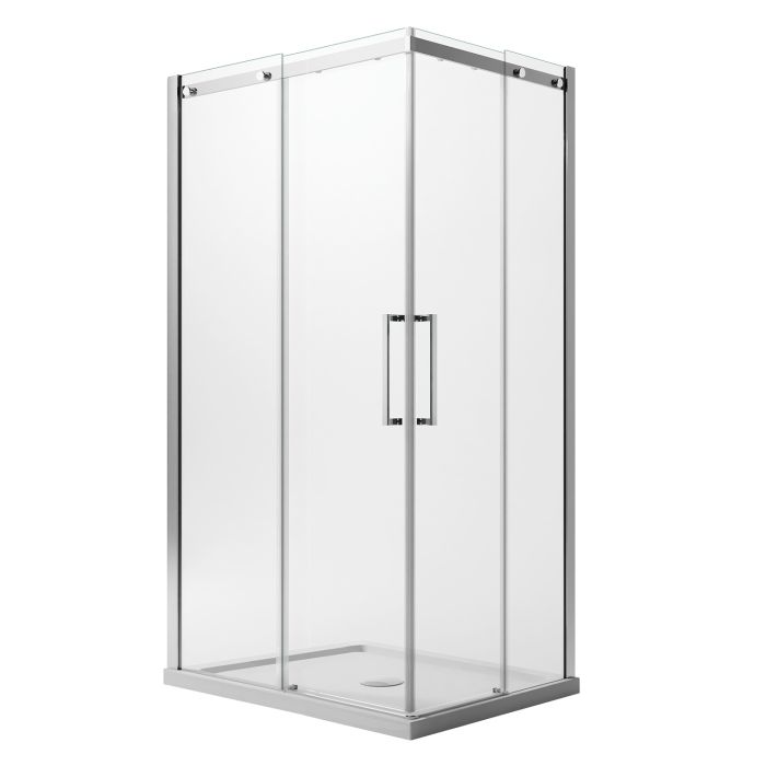 Box Doccia Rettangolare 90x120CM H200 Vetro Trasparente 8mm Sinistra con EasyClean mod. Prime Corner