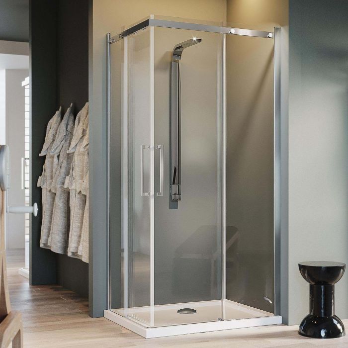 Box Doccia Rettangolare 100x110CM H200 Vetro Trasparente 8mm Destra con EasyClean mod. Prime Corner