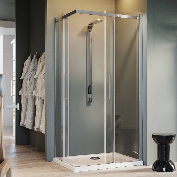 Box Doccia Rettangolare 100x110CM H200 Vetro Trasparente 8mm Destra con EasyClean mod. Prime Corner