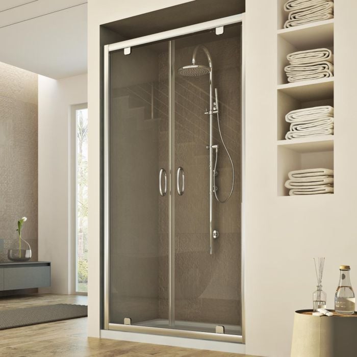 Porta Doccia 100CM H185 trasparente  mod. Sintesi 2 Ante