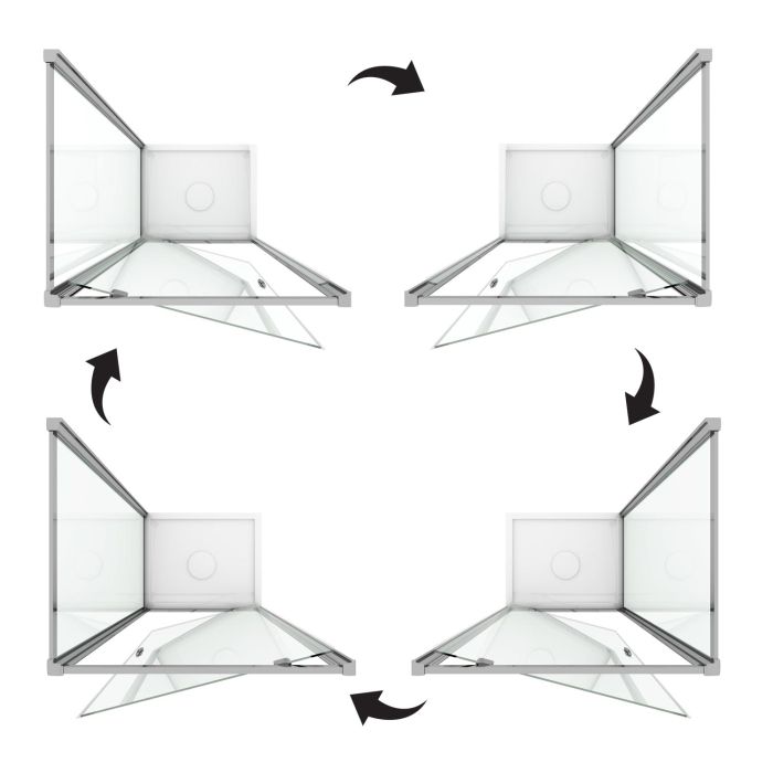 Box Doccia 70x90 AP. 90 CM H185 trasparente mod. Sintesi Duo 1 Anta