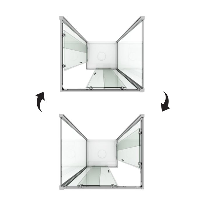Box Doccia 3 lati 70x70x70 CM H185 stampato C mod. Junior Trio