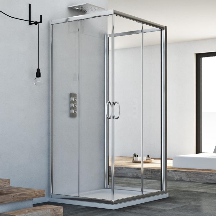 Box Doccia 3 lati 70x75x70 CM H185 trasparente mod. Junior Trio