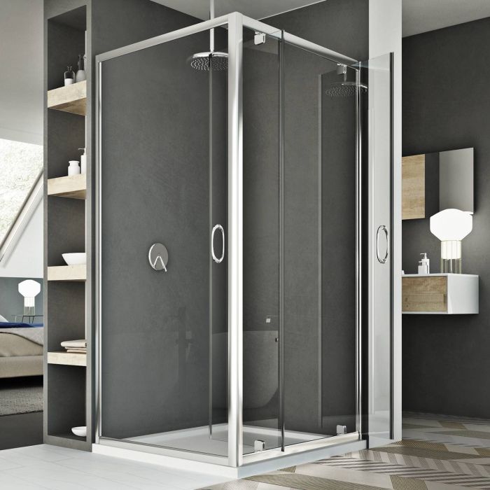 Box Doccia 80x80 AP. 80 CM H185 trasparente mod. Sintesi Duo 2 Ante