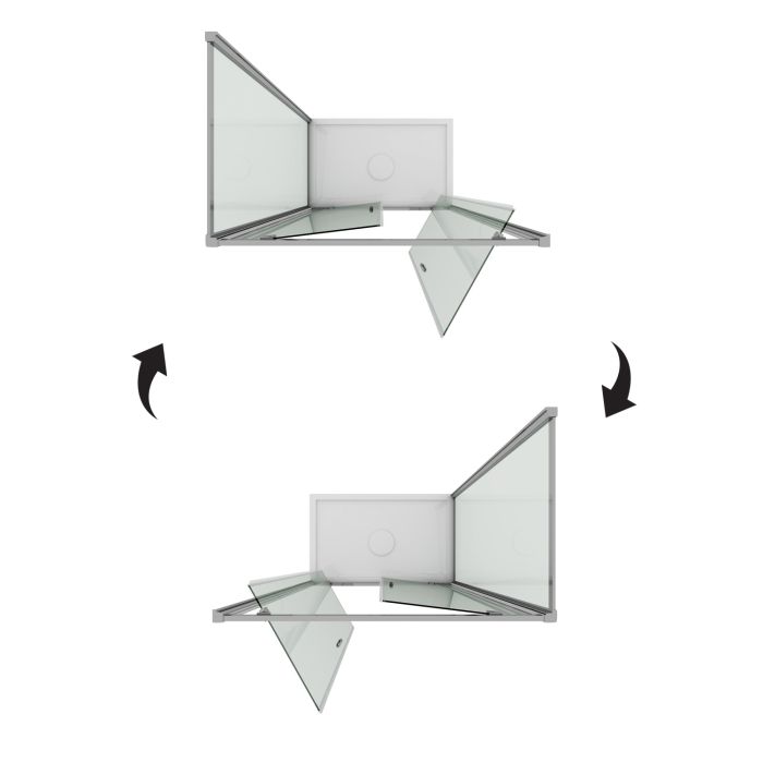 Box Doccia 80x80 AP. 80 CM H185 trasparente mod. Sintesi Duo 2 Ante