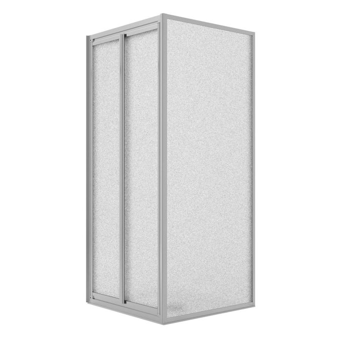Box Doccia Angolare 90x100CM H185 Cristallo Stampato C Fisso+Saloon 2 Ante Battente 100 mod. Clint