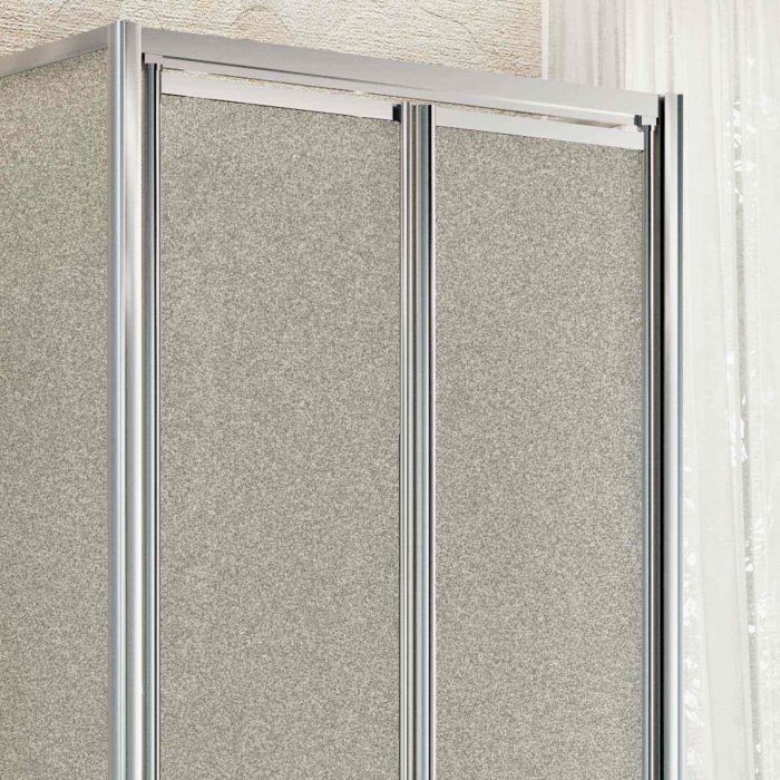 Box Doccia 3 lati 90x80x90CM H185 Cristallo Stampato C 2 Fissi+Saloon 2 Ante Battente 80 mod. Clint
