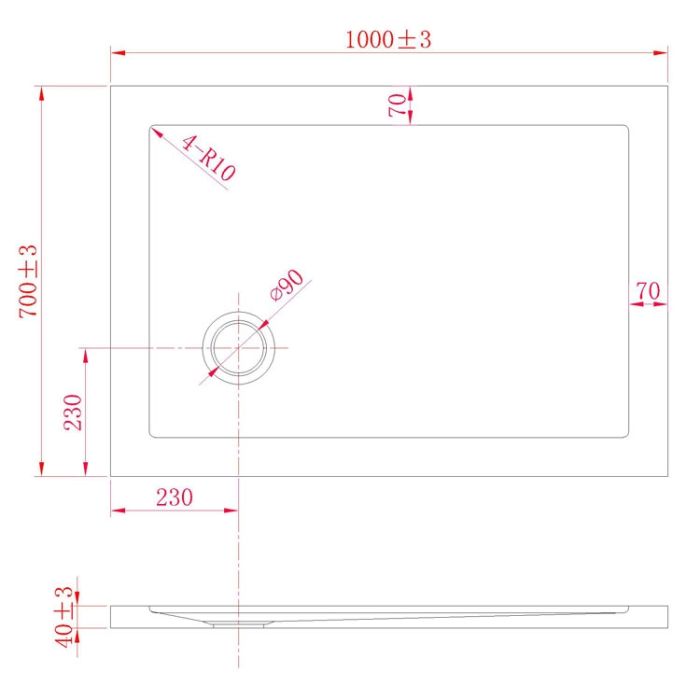 Piatto Doccia Slim 70x100x4 cm Rettangolare Acrilico Bordato Bianco Lucido mod. Flower