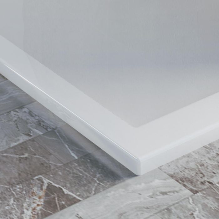 Piatto Doccia Slim 80x140x4 cm Rettangolare Acrilico Bordato Bianco Lucido mod. Flower