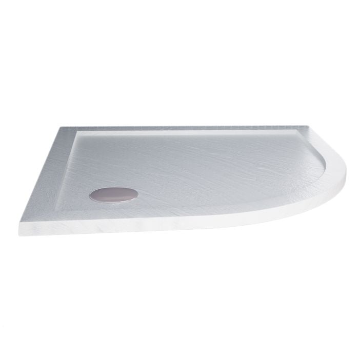 Piatto Doccia Slim 80x80x4 cm Semicircolare Acrilico Bordato Bianco Effetto Pietra mod. Flower