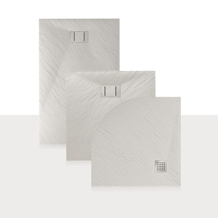 Piatto Doccia 80x170x2,6 CM Rettangolare Bianco Effetto Pietra mod. Blend