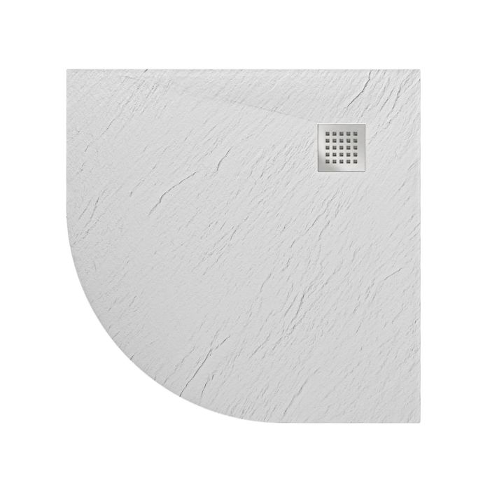 Piatto Doccia 90x90x2,6 CM Semicircolare Bianco Effetto Pietra mod. Blend