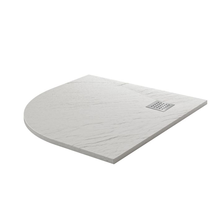 Piatto Doccia 90x90x2,6 CM Semicircolare Bianco Effetto Pietra mod. Blend