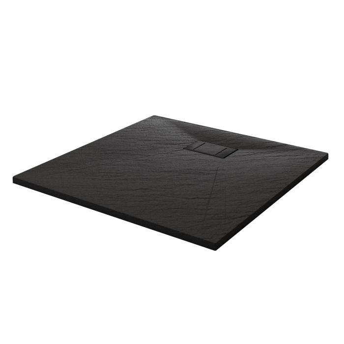 Piatto Doccia 80x80x2,6 CM Quadrato Antracite Effetto Pietra mod. Blend