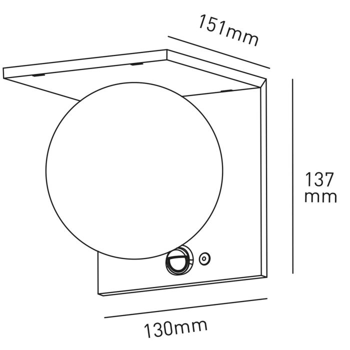 Applique led da parete colore nero mod. Moon