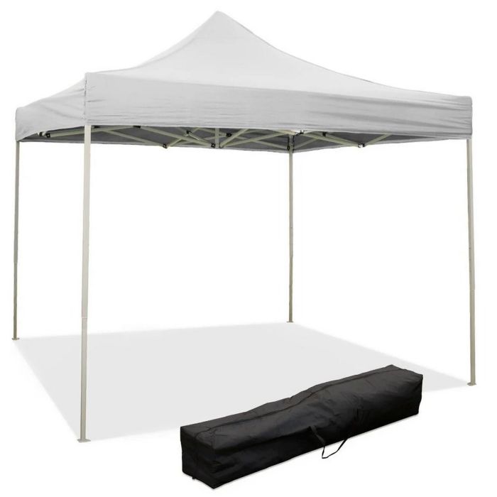 Gazebo richiudibile pieghevole 3 X 3 Bianco ricoperto in PVC impermeabile main product photo