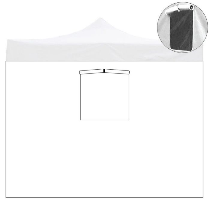 Telo laterale 3x2mt bianco impermeabile con finestra per gazebo richiudibile 3x3mt main product photo