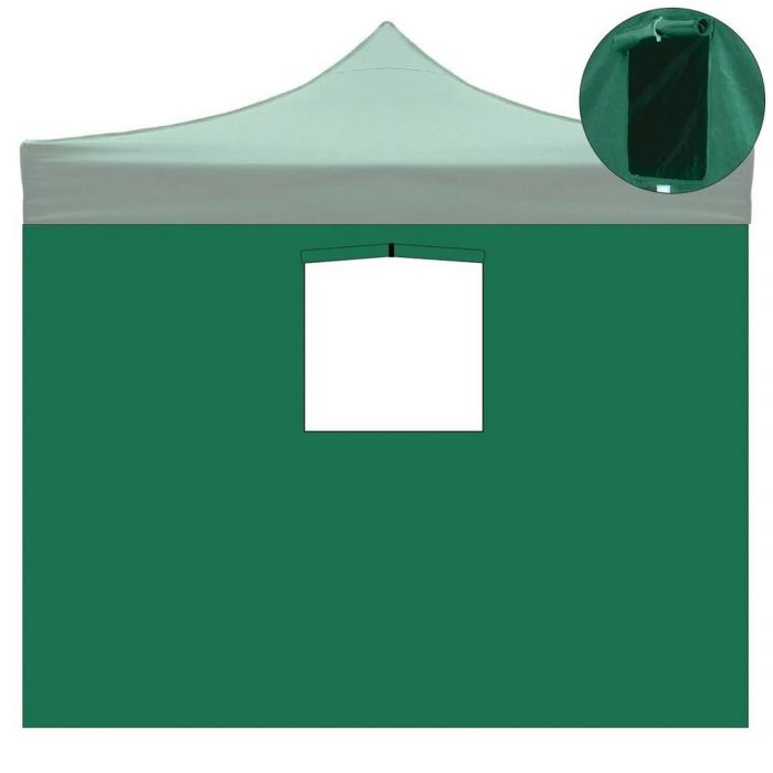 Telo laterale 3x2mt verde impermeabile con finestra per gazebo richiudibile 3x3mt main product photo