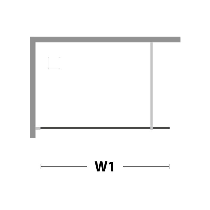 Parete doccia Walk-in Lato 100 CM H 190 in Acrilico mod. Beatrix Profilo