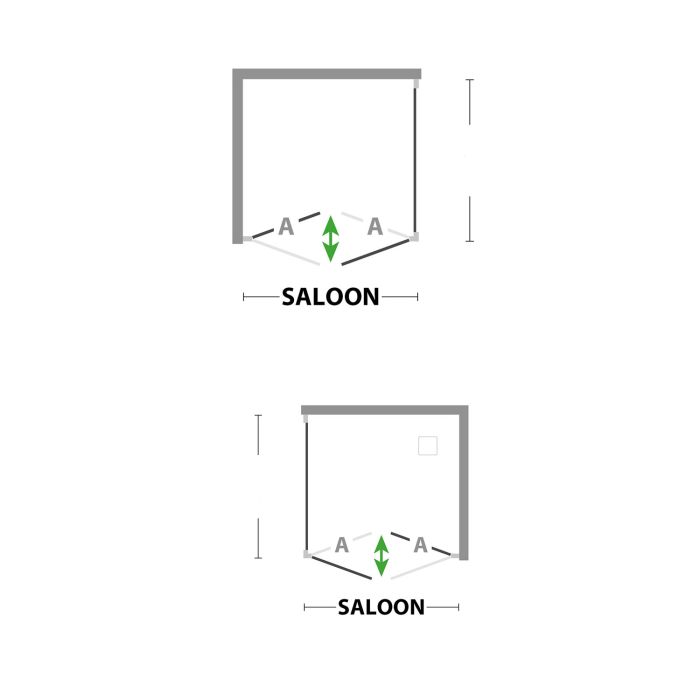 Box doccia saloon 90x105 AP. 105 CM H 190 in Acrilico mod. Delta Duo