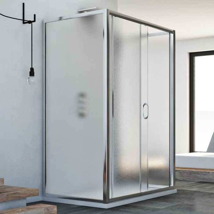 Box Doccia 3 lati 70x140x70 CM H185 stampato C mod. Replay Trio 1 Anta