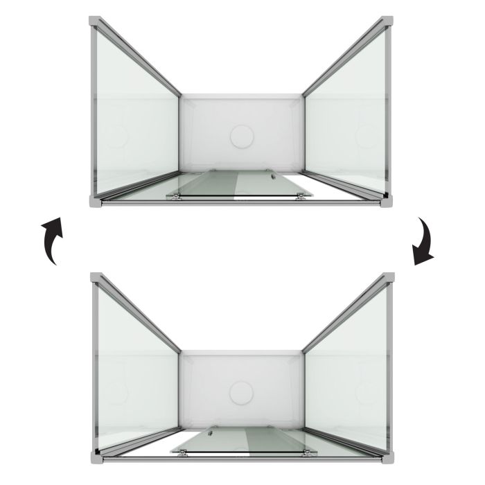 Box Doccia 3 lati 90x140x90 CM H185 trasparente mod. Replay Trio 1 Anta