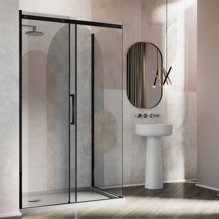 Box Doccia 70x140 CM 198 CM Vetro Trasparente 8 MM Versione Sinistra con EasyClean mod. Prime Bla Duo 1 Anta