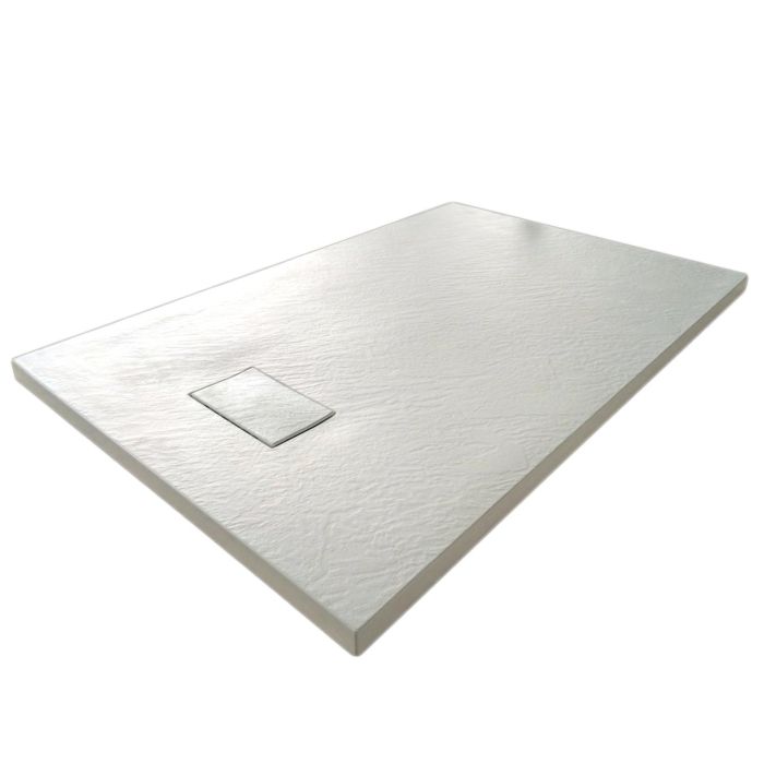 Piatto Doccia 90x160x2,6 cm Bianco Effetto Pietra mod. Strong