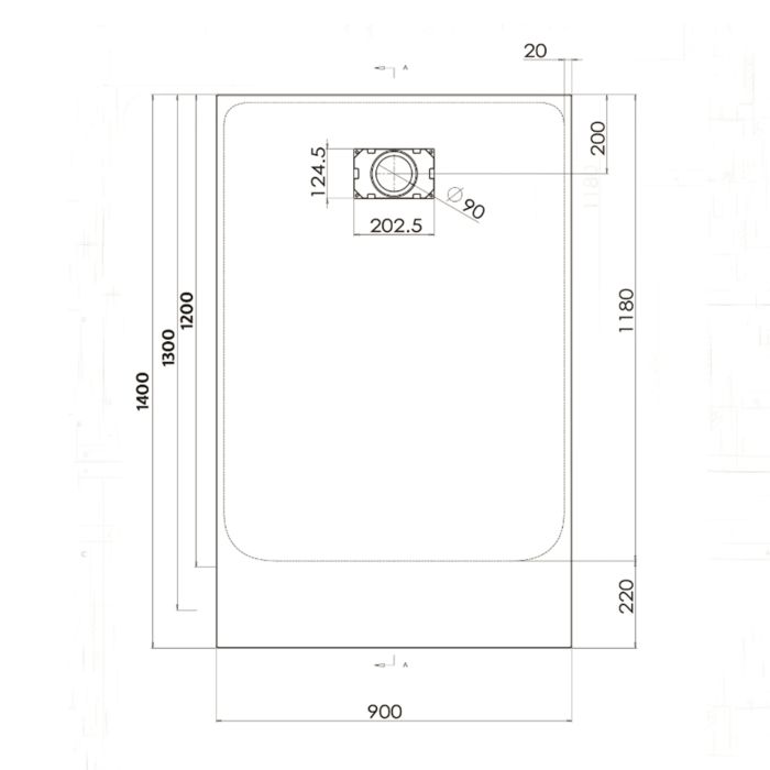Piatto Doccia 90x120x2,6 cm Antracite Effetto Pietra mod. Strong