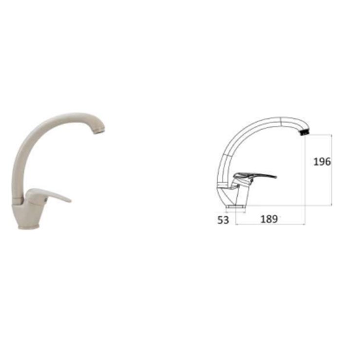 Miscelatore lavello laterale Avena con Leva monocomando mod. Alice