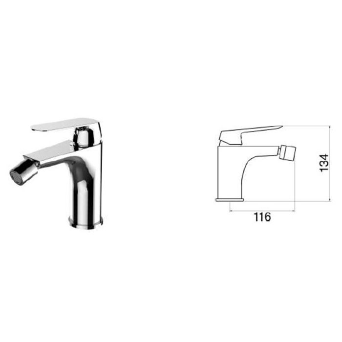 Miscelatore lavabo Cromo con Leva monocomando mod. Dream