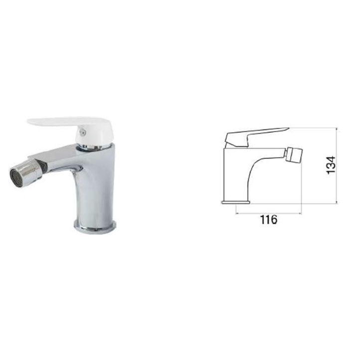 Miscelatore lavabo Cromo e Bianco con Leva monocomando mod. Dream
