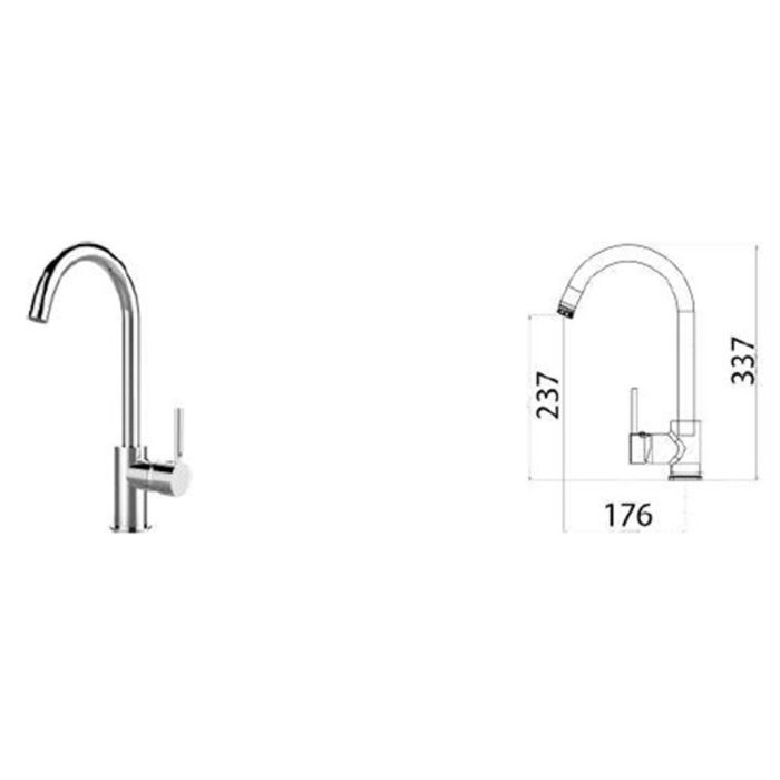 Miscelatore lavello Cromo con Leva monocomando mod. Maxim