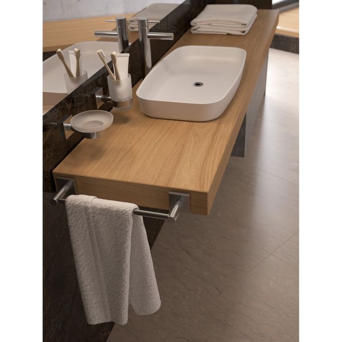 Porta asciugamani 30cm da parete Cromo in Ottone cromato Mod. Suite
