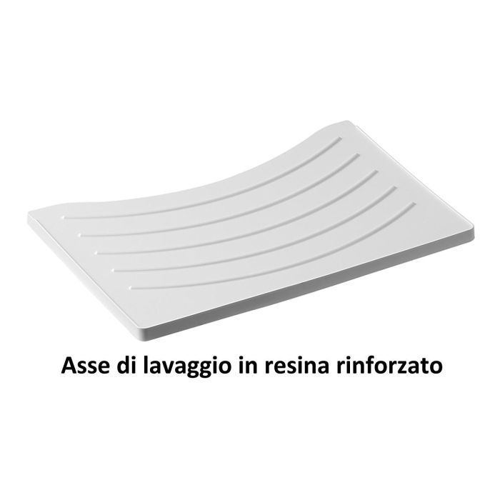 Lavatoio con mobile in nobilitato idrofugo W100 spessore 18 mm colore bianco 60x60 cm mod. Eco