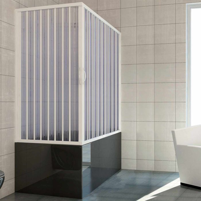 Box doccia sopravasca in PVC mod. Nadia con apertura centrale