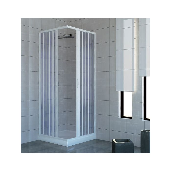 Box doccia 90x100 in PVC mod. Acquario con apertura centrale