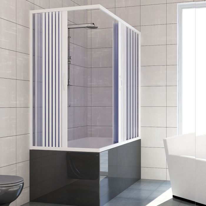 Box doccia sopravasca 70x150 in PVC mod. Nadia con apertura centrale