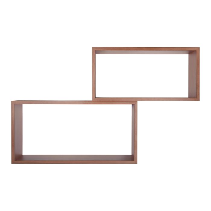 Mensole da parete rettangolari Set di 2 pz colore Ciliegio mod. Bislungo