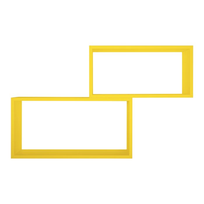 Mensole da parete rettangolari Set di 2 pz colore Giallo mod. Bislungo