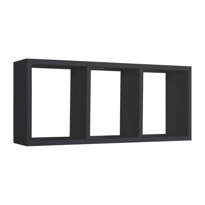 Mensola da parete 3 scomparti colore Nero mod. Tristano main product photo