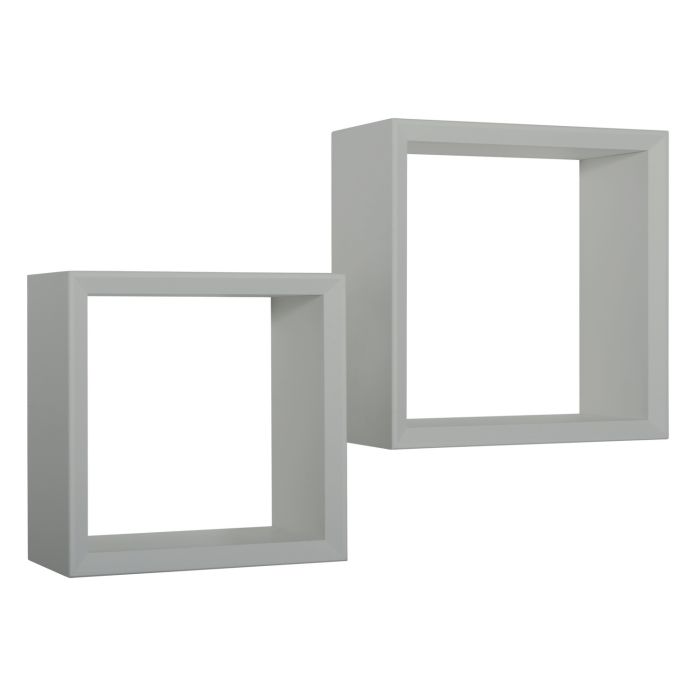 Mensole a cubo da parete Set di 2 pz componibile colore Grigio sasso mod. Ginevra main product photo