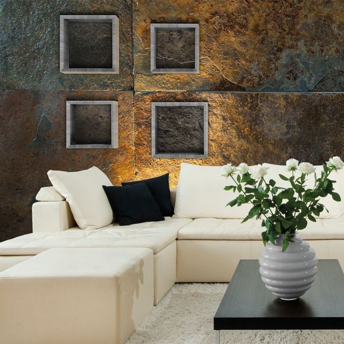 Mensole a cubo da parete Set di 2 pz componibile colore Marrone talpa mod. Ginevra