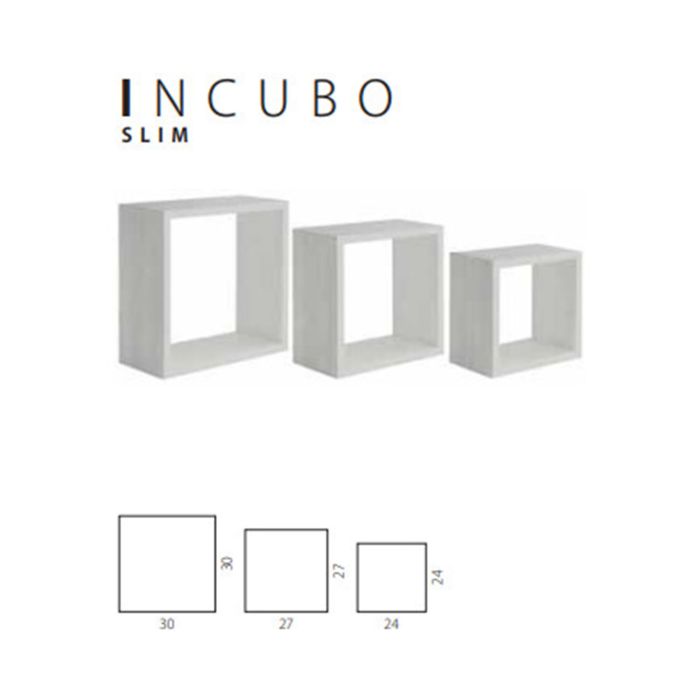Mensole a cubo da parete set di 3 pz componibile vari colori mod. InCubo Slim